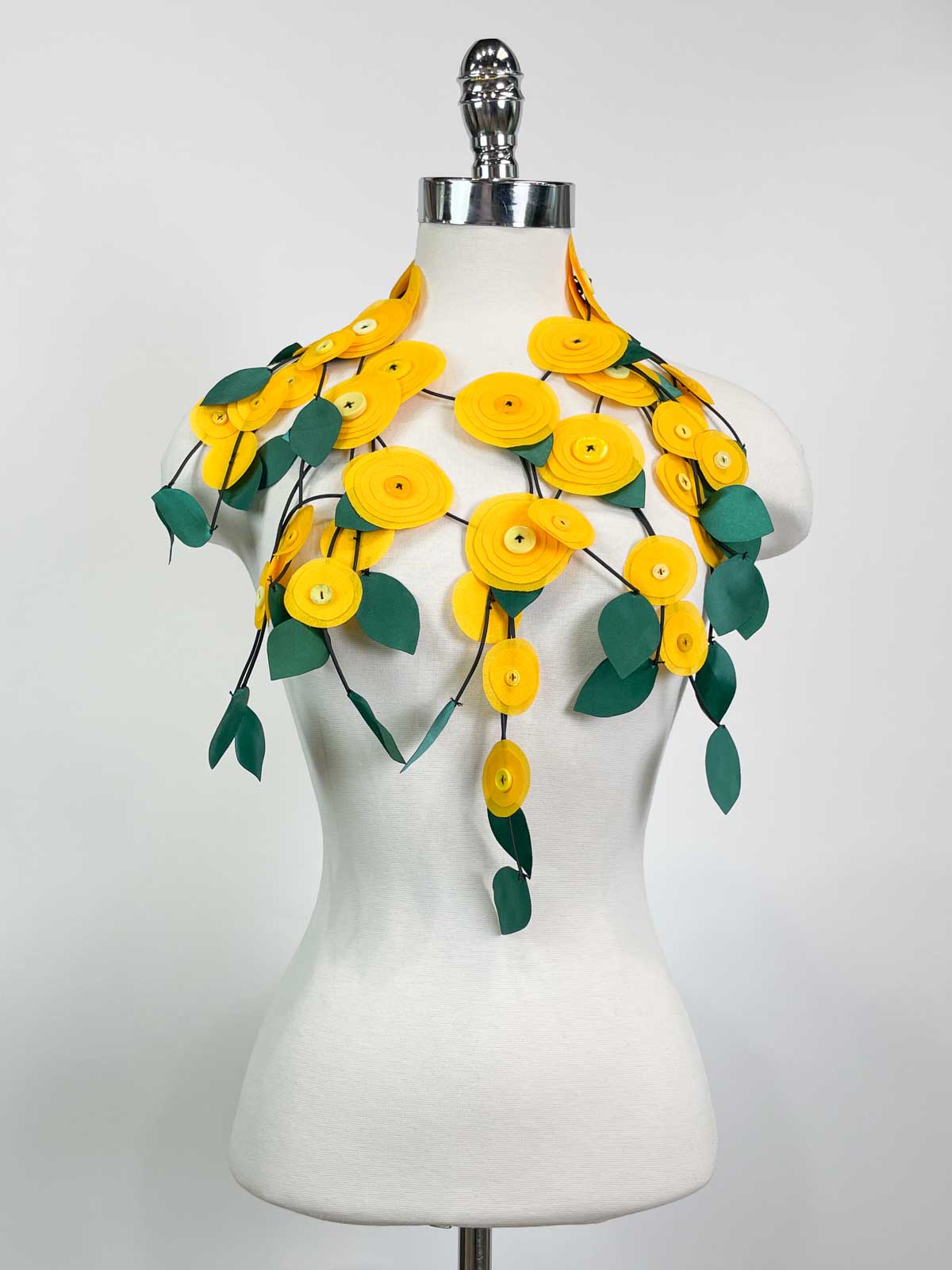 Jianhui London Recycled Fabric Flower Necklace, Yellow - Statement Boutique