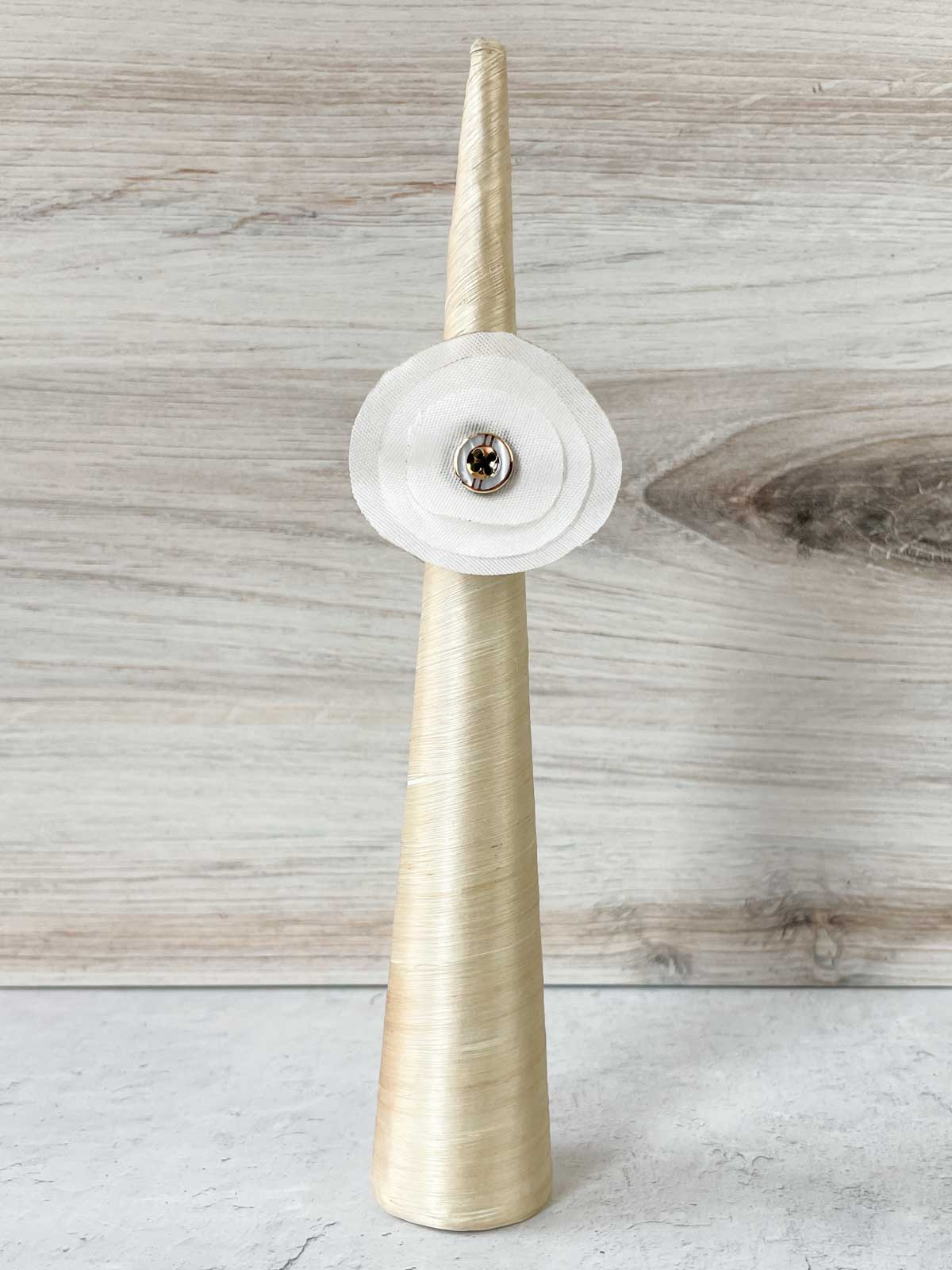 Jianhui London Recylced Fabric Flower Ring, White - Statement Boutique