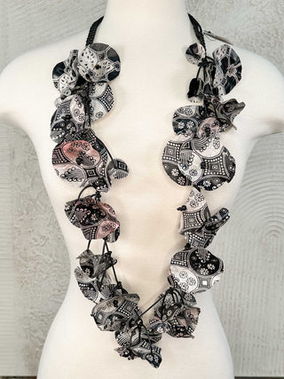 Jianhui London Recycled Fabric Lotus Leaves Necklace, Black - Statement Boutique