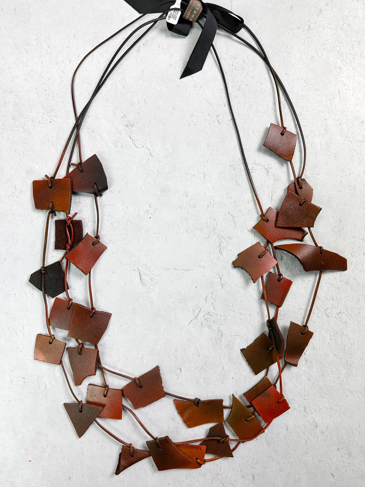 Jianhui London Recycled Leather Irregular Shapes Necklace, Maple Leaf - Statement Boutique