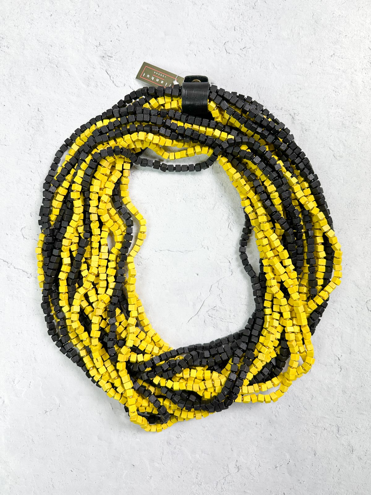 Jianhui London The Next Pashmina Beaded Necklace, Black/Yellow - Statement Boutique