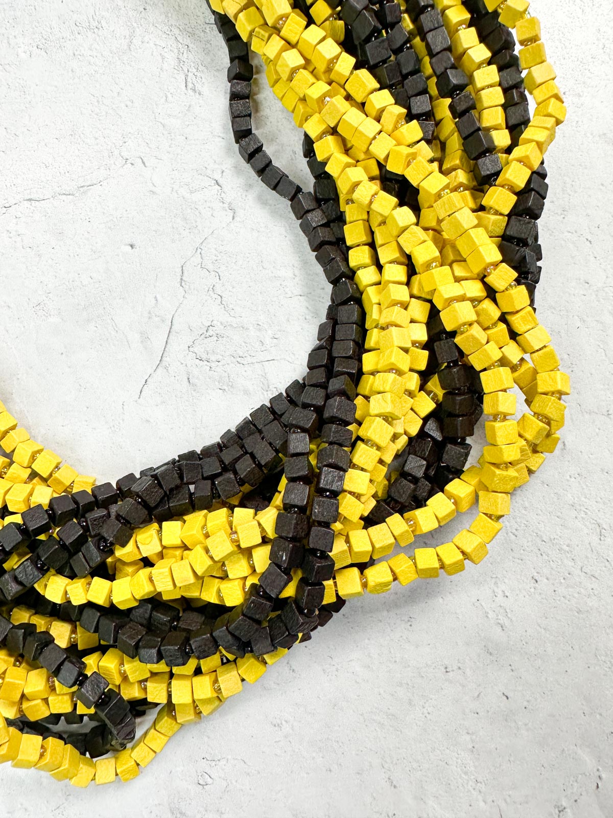 Jianhui London The Next Pashmina Beaded Necklace, Black/Yellow - Statement Boutique