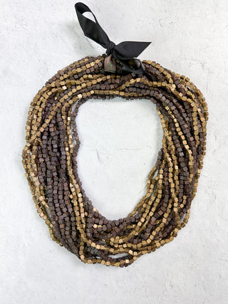 Jianhui London The Next Pashmina Beaded Necklace, Brown/Gold - Statement Boutique