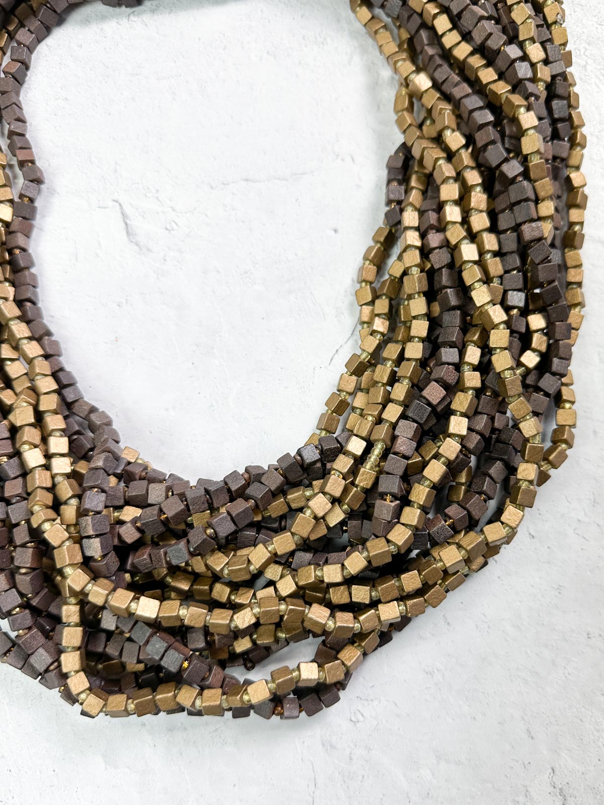 Jianhui London The Next Pashmina Beaded Necklace, Brown/Gold - Statement Boutique