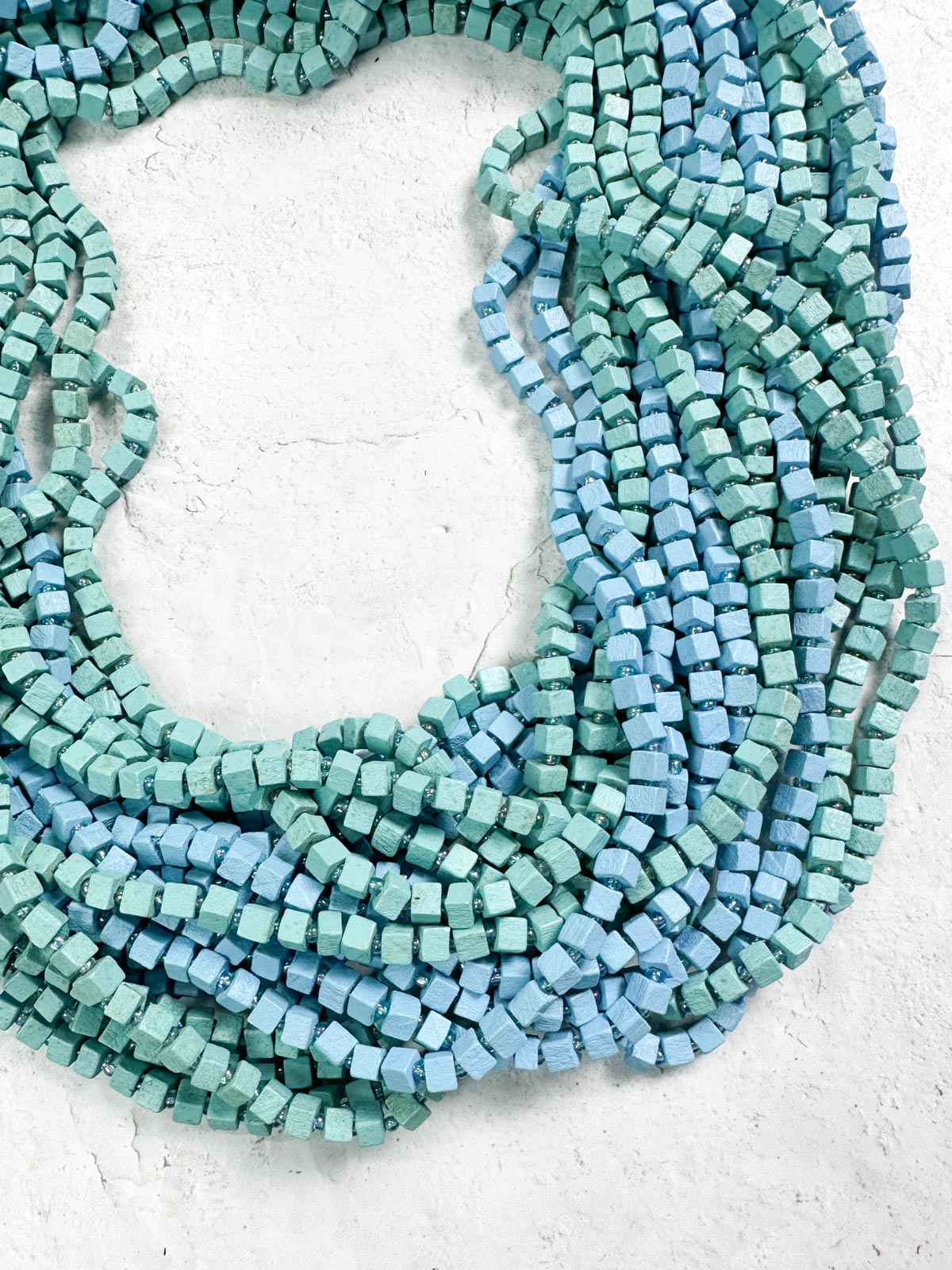 Blue seed cheap bead necklace