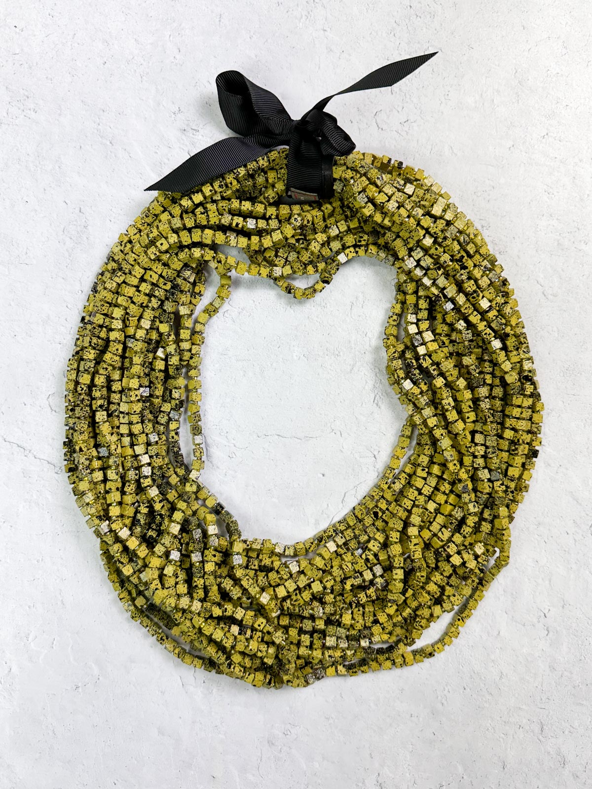 Jianhui London Hand Painted The Next Pashmina Beaded Necklace, Chartreuse/Black - Statement Boutique