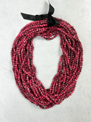 Jianhui London Hand Painted The Next Pashmina Beaded Necklace, Fuchsia/Black - Statement Boutique