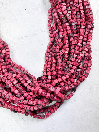 Jianhui London Hand Painted The Next Pashmina Beaded Necklace, Fuchsia/Black - Statement Boutique