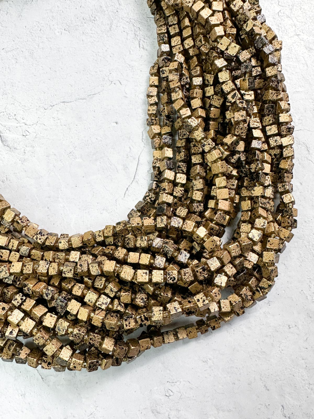 Jianhui London Hand Painted The Next Pashmina Beaded Necklace, Gold/Black - Statement Boutique