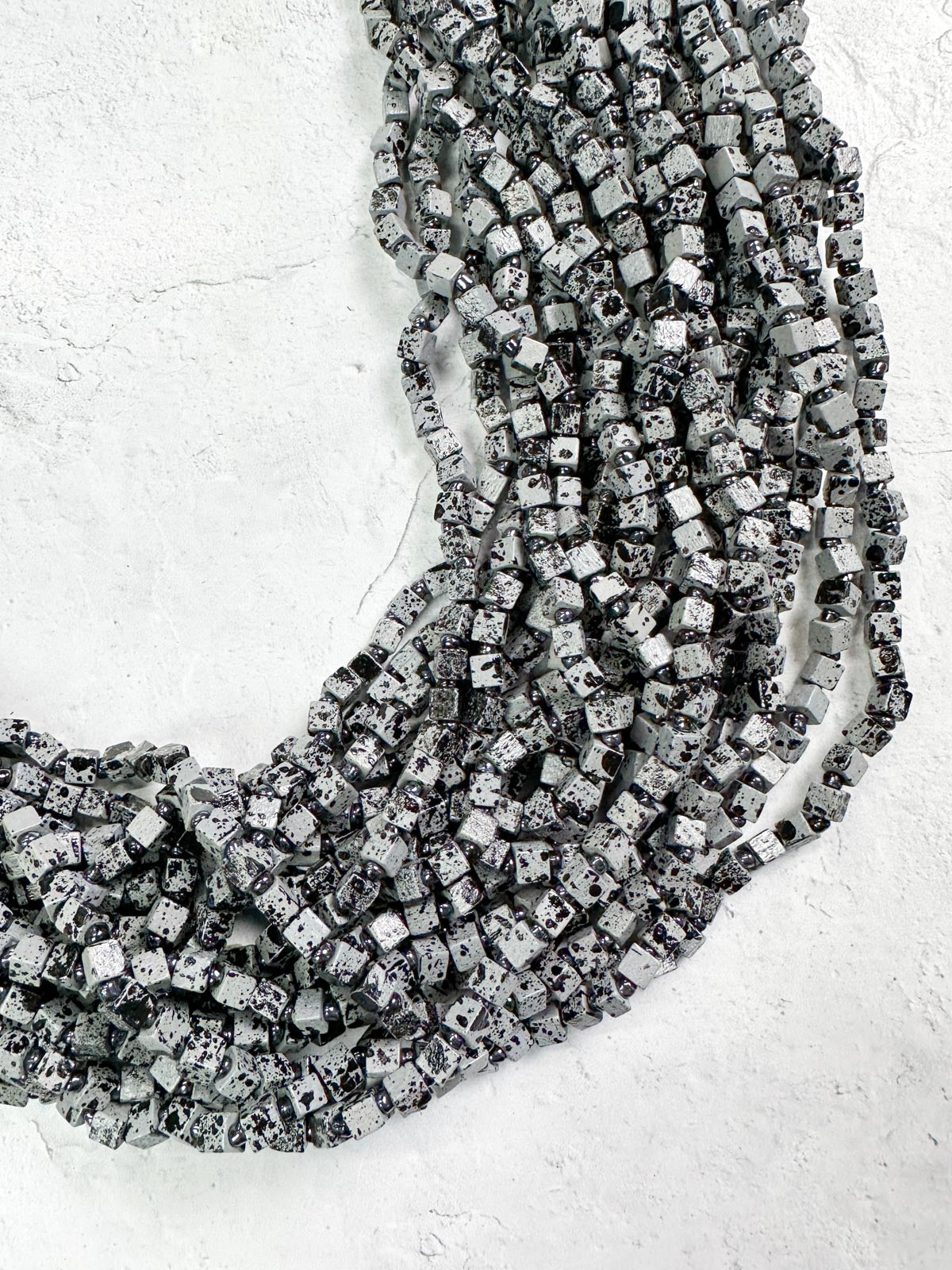 Jianhui London Hand Painted The Next Pashmina Beaded Necklace, Grey/Black - Statement Boutique