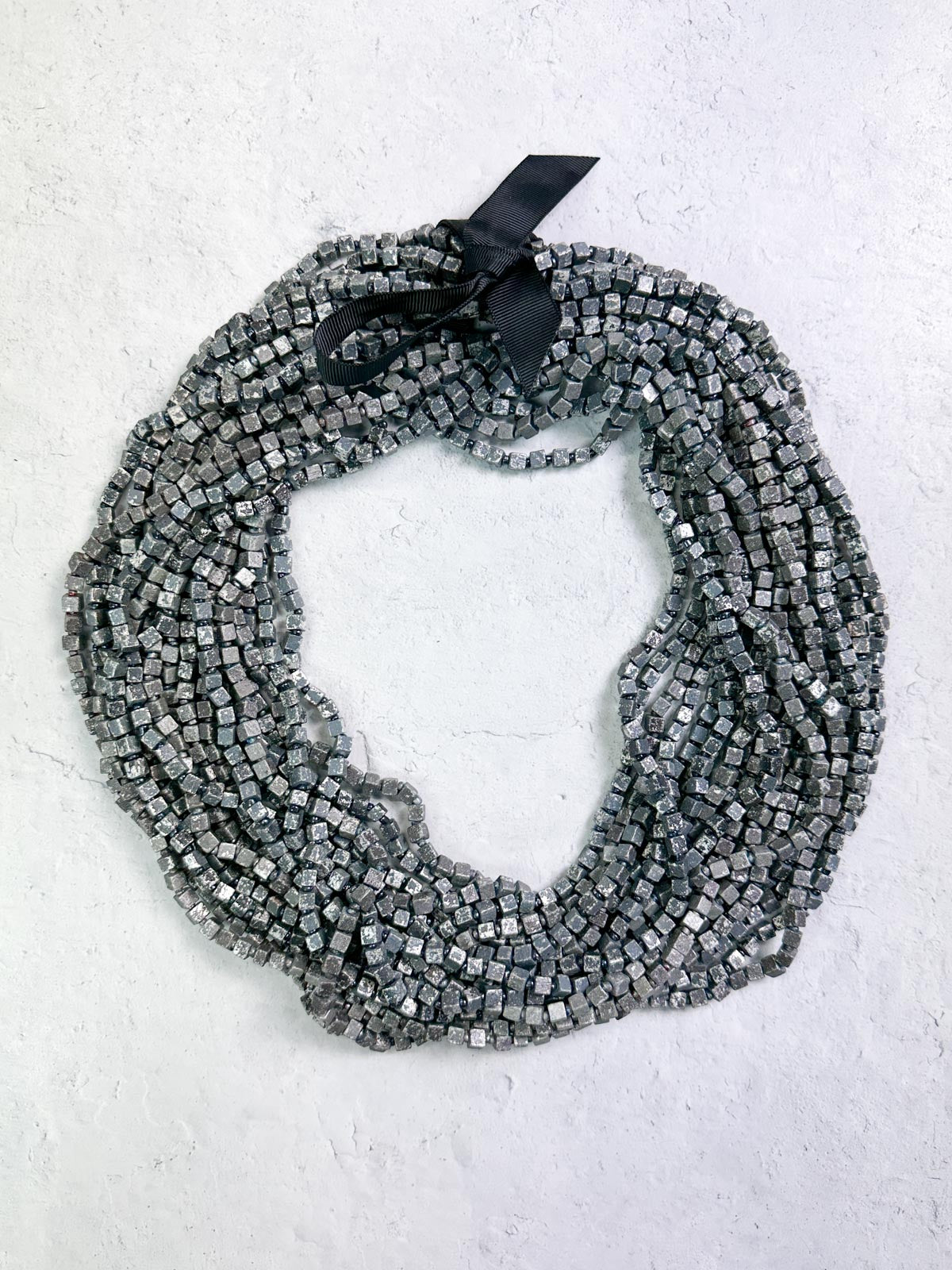 Jianhui London Hand Painted The Next Pashmina Beaded Necklace, Grey/Silver - Statement Boutique