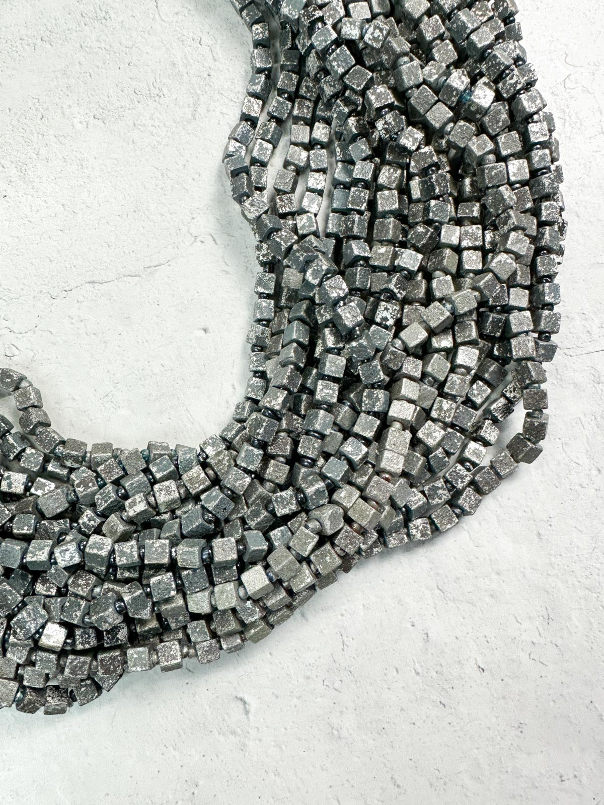 Jianhui London Hand Painted The Next Pashmina Beaded Necklace, Grey/Silver - Statement Boutique