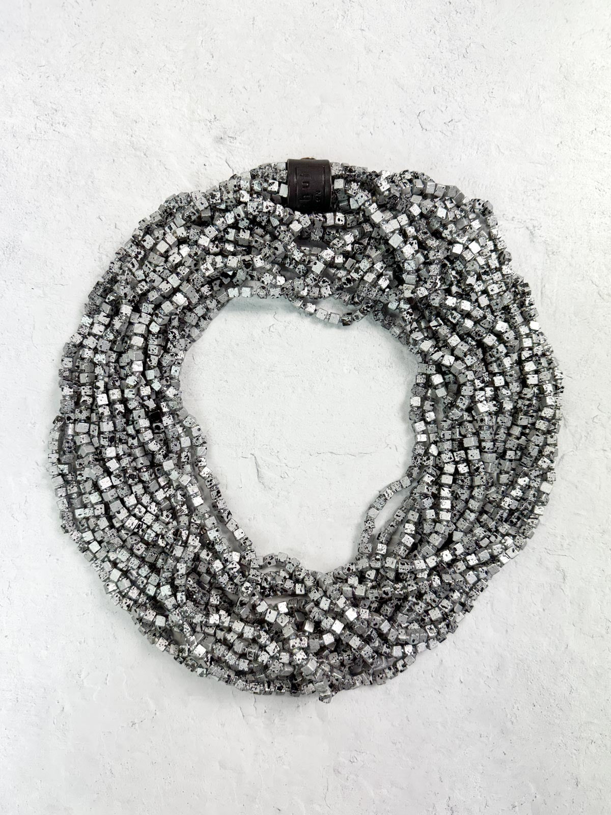 Jianhui London Hand Painted The Next Pashmina Beaded Necklace, Silver/Black - Statement Boutique