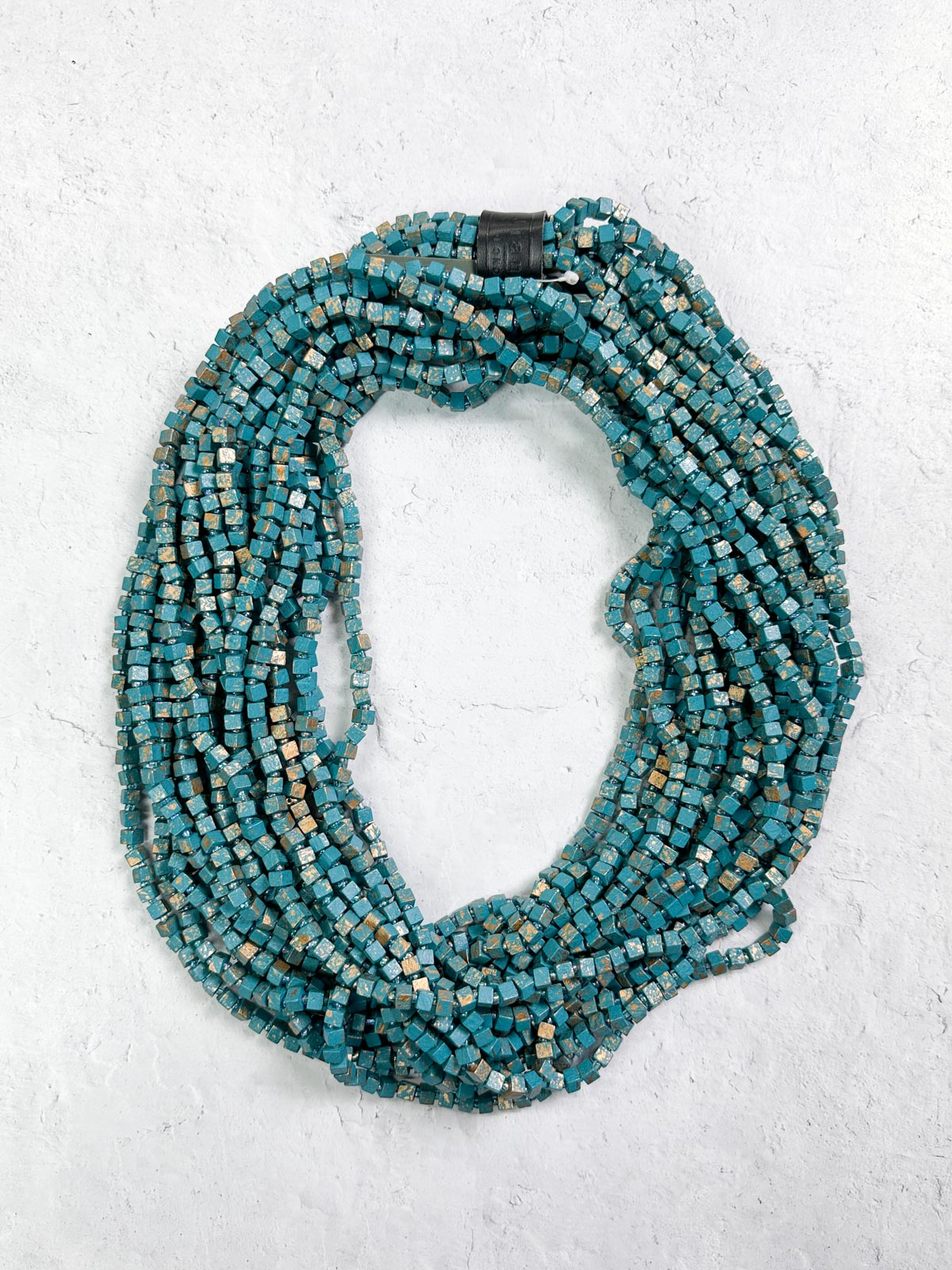 Jianhui London Hand Painted The Next Pashmina Beaded Necklace, Teal/Gold - Statement Boutique