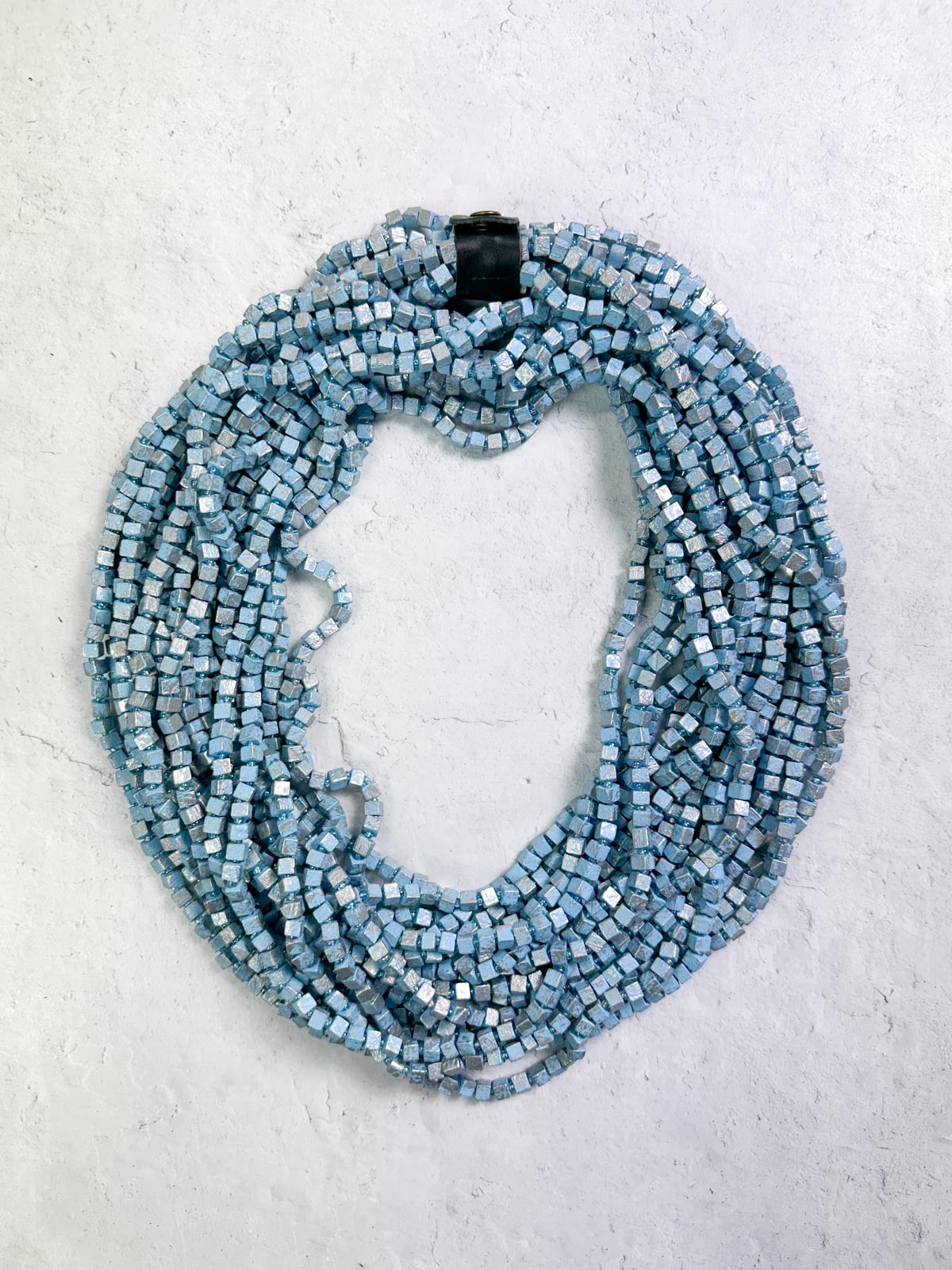 Jianhui London Hand Painted The Next Pashmina Beaded Necklace, Powder Blue/Silver - Statement Boutique