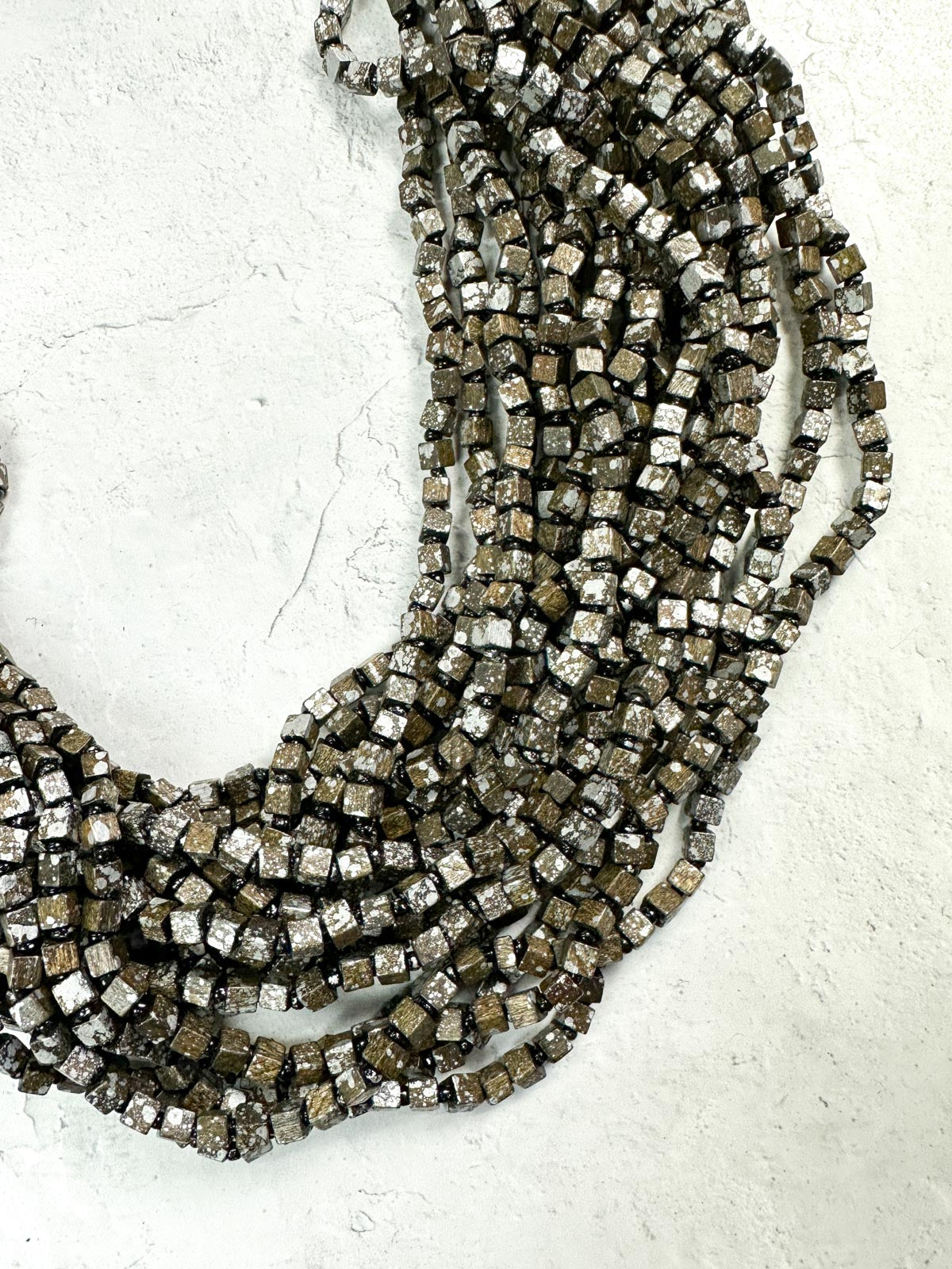 Jianhui London Hand Painted The Next Pashmina Beaded Necklace, Wood/Silver - Statement Boutique