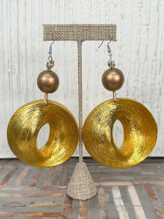 Jianhui London Large Bamboo UFO Earrings, Gold - Statement Boutique