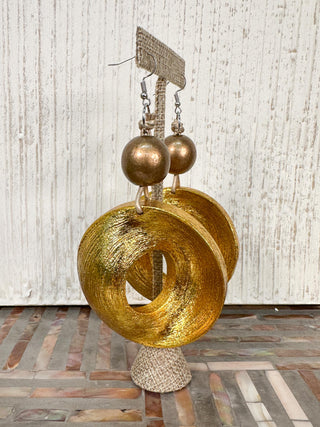 Jianhui London Large Bamboo UFO Earrings, Gold - Statement Boutique