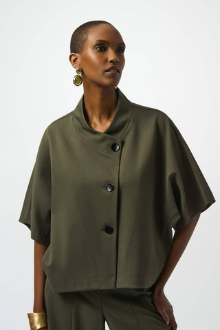 Heavy Knit Boxy Jacket, Avocado