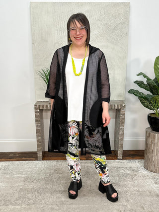 Joseph Ribkoff Memory and Mesh A-Line Cover-Up With Hood, Black - Statement Boutique