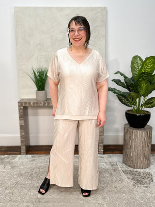 Joseph Ribkoff Pleated Satin Pull-On Culotte Pants, Moonstone - Statement Boutique