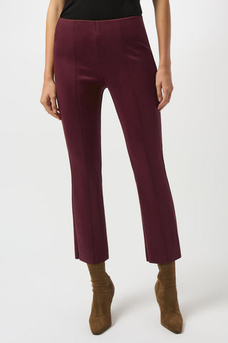 Joseph Ribkoff Scuba Suede Flared Ankle Pants, Merlot - Statement Boutique