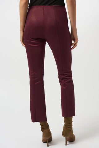 Joseph Ribkoff Scuba Suede Flared Ankle Pants, Merlot - Statement Boutique