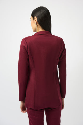 Joseph Ribkoff Scuba Suede Straight Blazer, Merlot - Statement Boutique