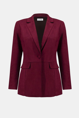 Joseph Ribkoff Scuba Suede Straight Blazer, Merlot - Statement Boutique