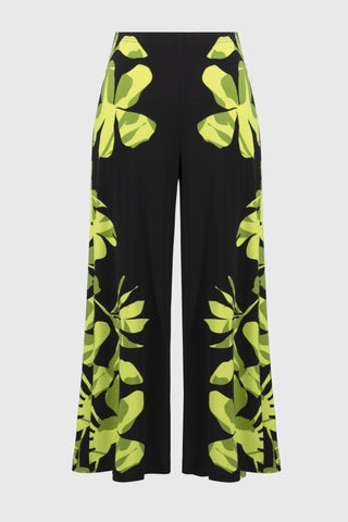 Joseph Ribkoff Silky Knit Floral Print Culotte Pants, Black/Multi - Statement Boutique