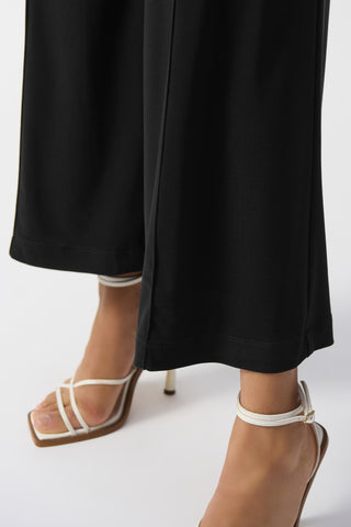 Joseph Ribkoff Silky Knit Pull-On Wide-Leg Pants, Black - Statement Boutique