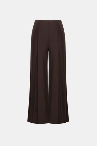Silky Knit Pull-On Wide-Leg Pants, Mocha