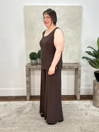 Silky Knit Scoop Neck Tank, Mocha