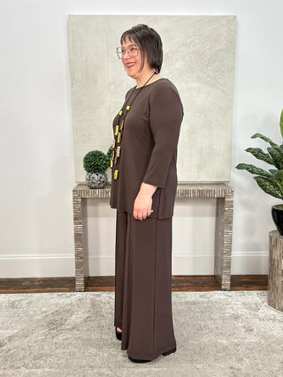 Silky Knit Straight Tunic, Mocha