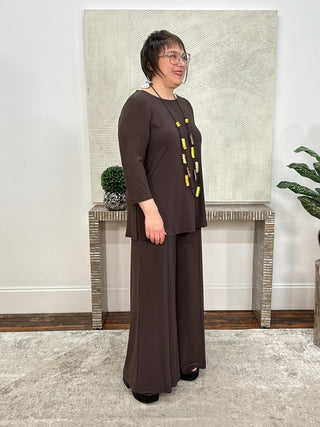 Silky Knit Straight Tunic, Mocha