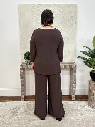 Silky Knit Straight Tunic, Mocha