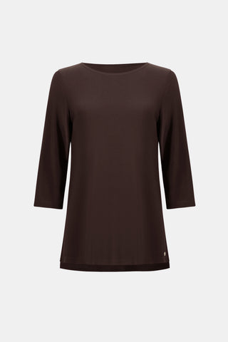 Silky Knit Straight Tunic, Mocha