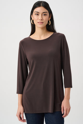 Silky Knit Straight Tunic, Mocha