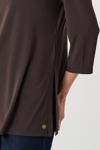 Silky Knit Straight Tunic, Mocha