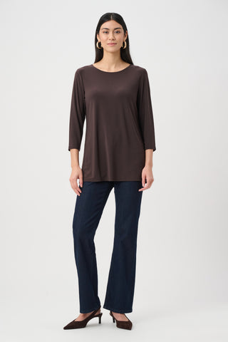 Silky Knit Straight Tunic, Mocha