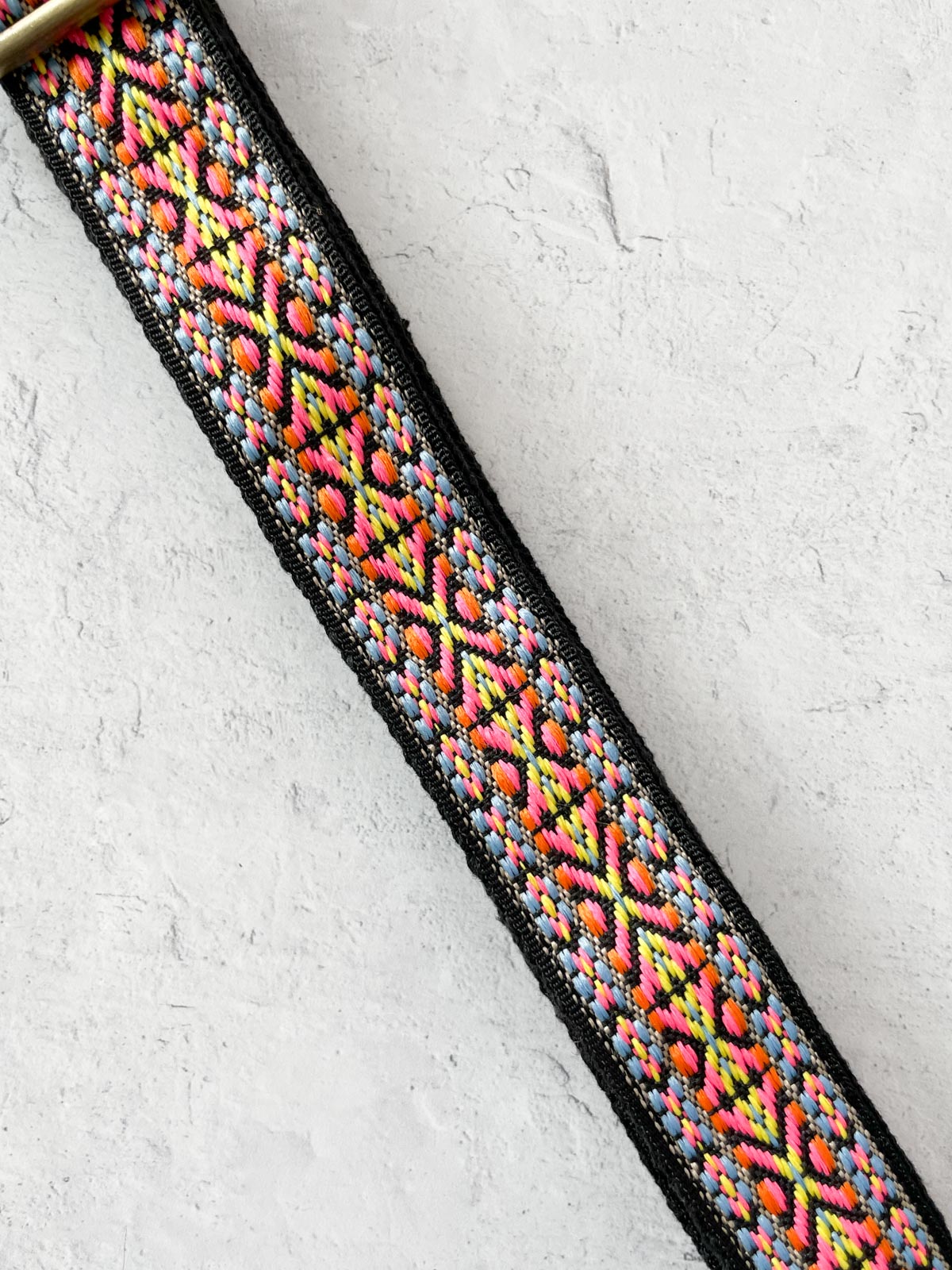 Joy Susan 1&quot; Mayan Embroidered Guitar Strap, Bright Multi - Statement Boutique