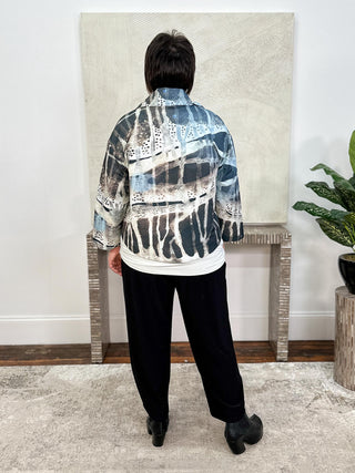 Kaziuki Alex Jacket, Black/Light Blue/Neutral Print - Statement Boutique