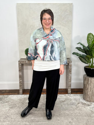 Kaziuki Alex Jacket, Mint/Red Print - Statement Boutique