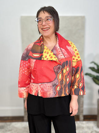 Kaziuki Alex Jacket, Red/Yellow Print - Statement Boutique