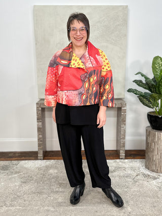 Kaziuki Alex Jacket, Red/Yellow Print - Statement Boutique
