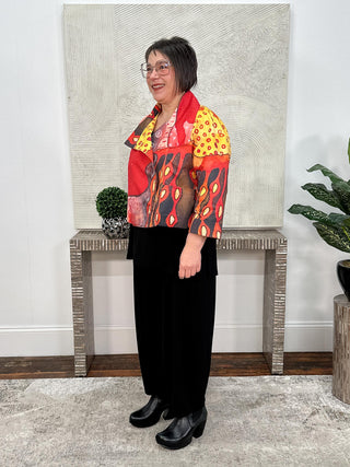 Kaziuki Alex Jacket, Red/Yellow Print - Statement Boutique