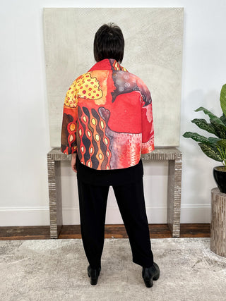 Kaziuki Alex Jacket, Red/Yellow Print - Statement Boutique