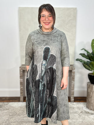 Kaziuki Julie Dress, Cactus in Grey - Statement Boutique