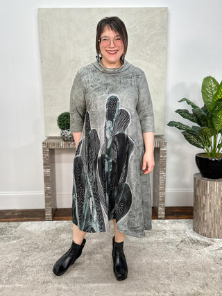 Kaziuki Julie Dress, Cactus in Grey - Statement Boutique