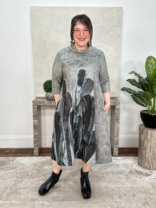 Kaziuki Julie Dress, Cactus in Grey - Statement Boutique